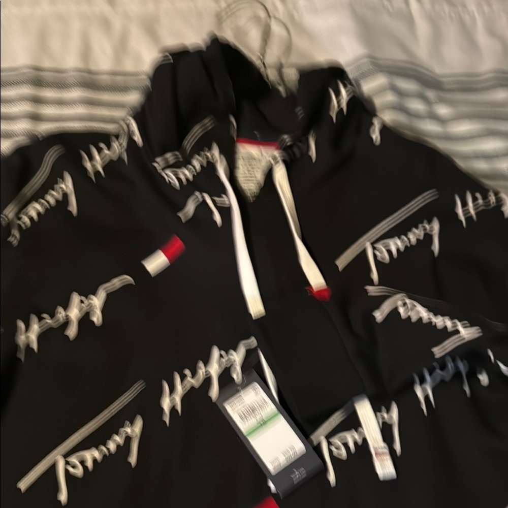 Tommy Hilfiger Black Hoodie with White Logo